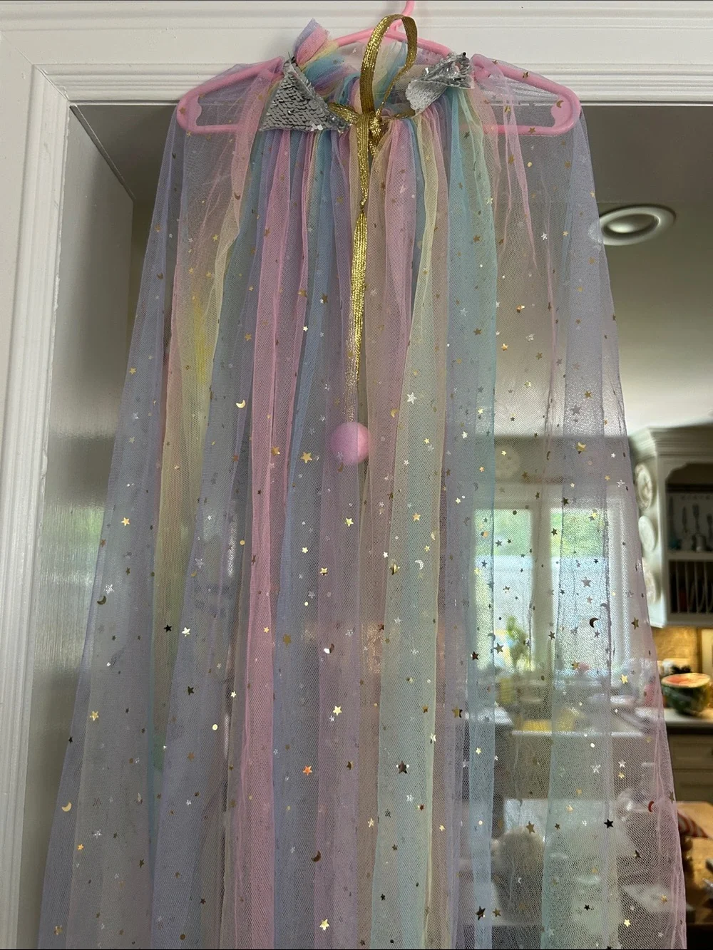 Light Blue Princess Dresses (2) with Pastel Rainbow Cape - Kids Costume
